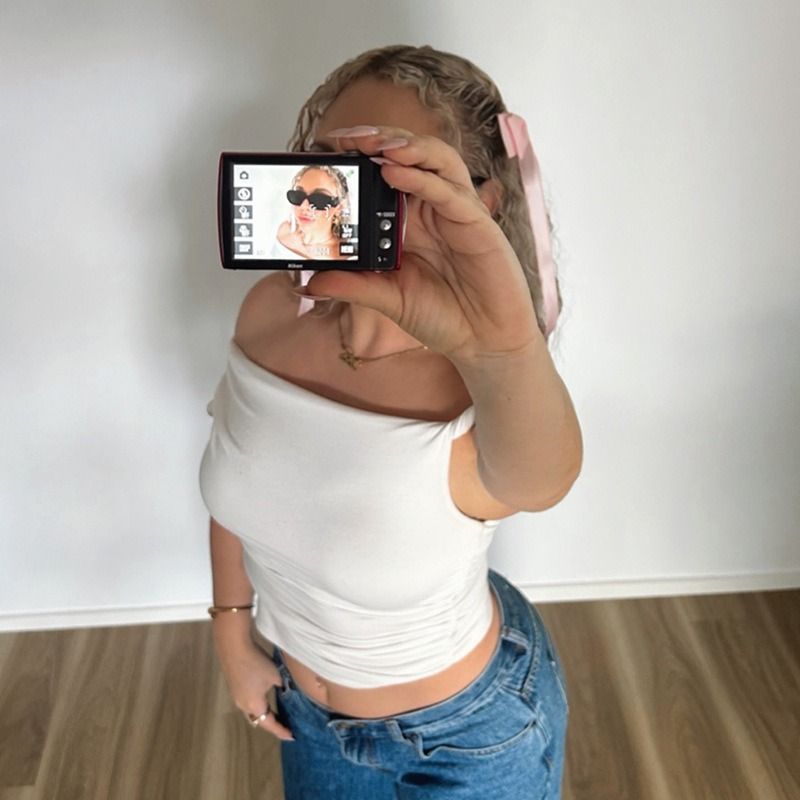Damenbekleidung Einfarbig One-Shoulder Schrägkragen Plissee Asymmetrisch Sexy Slim Fit Top_voghion.com