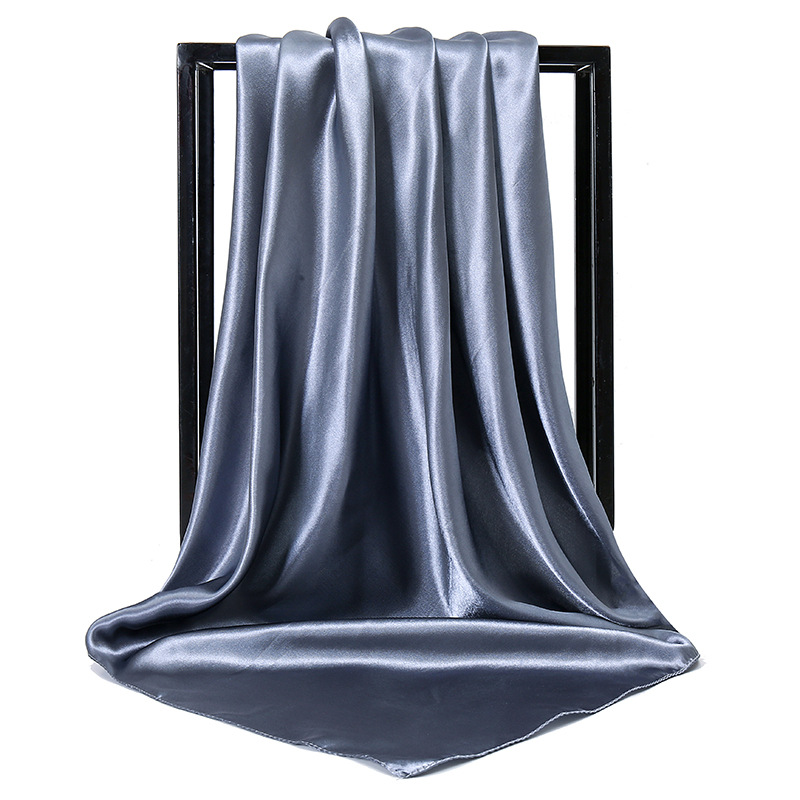 Fashion temperament new satin women's pure color scarf imitation silk monochrome professional flight attendant square scarf_voghion.com