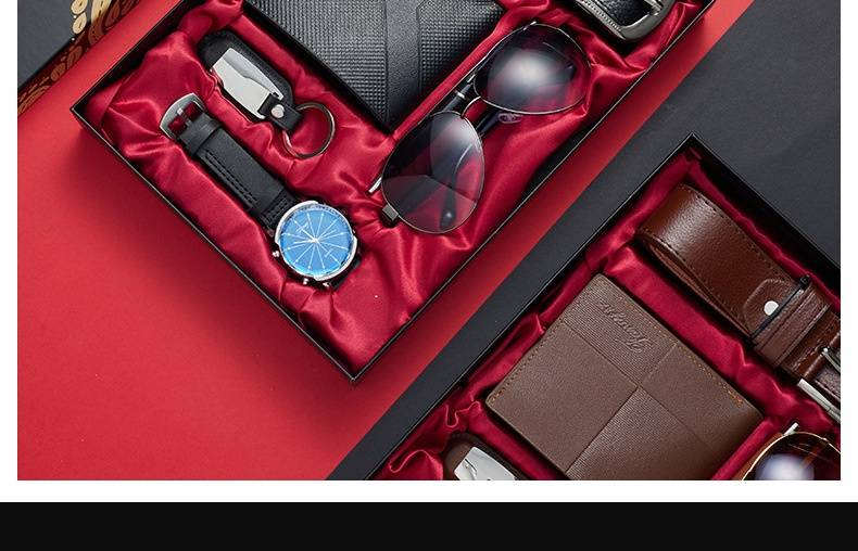 Nieuwe mannen kijken luxe zonnebril sleutelhanger portemonnee riem pennenset mode zaken quartz horloges voor mannen cadeauset_voghion.com
