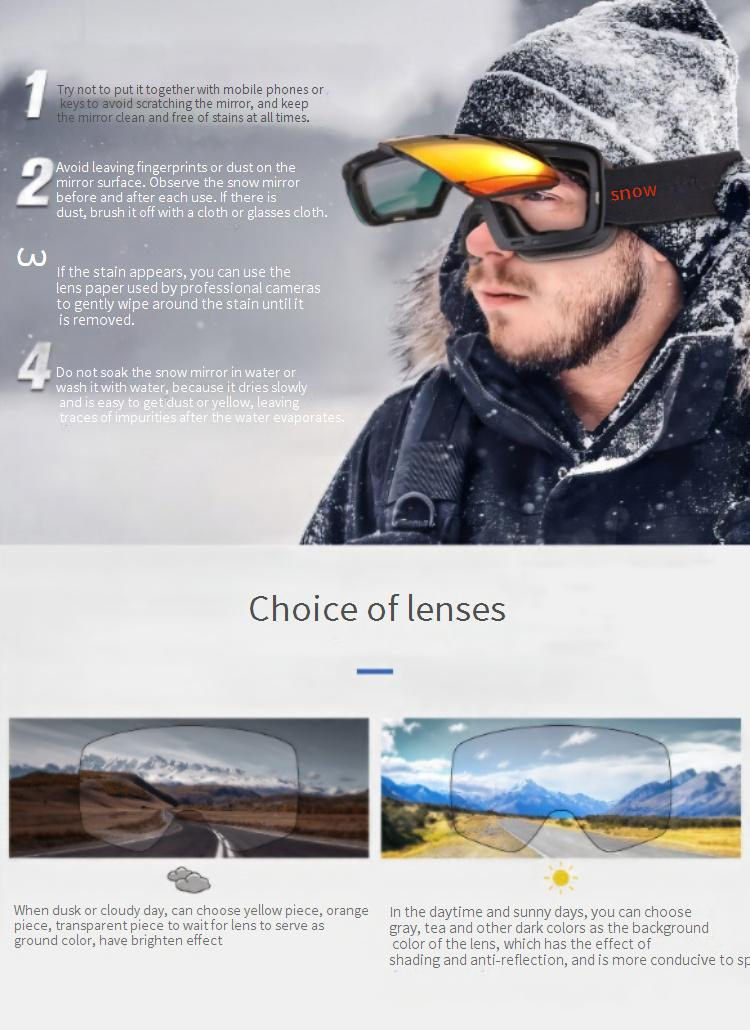 Hyperboloid magnetic ski goggles for indoor and outdoor skiing_voghion.com