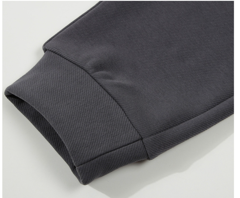 Men's Clothing 400g heavy twill plus velvet cuffed sweatpants men 2024 autumn and winter new casual trousers_voghion.com