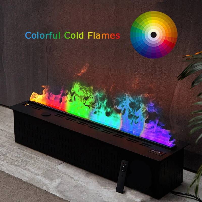 Smart Home 3D Fireplace Water Steam Humidifier LED Decorative Flame TV Wall Sound Of Firewood Cracking Vapour Electric Fireplace_voghion.com