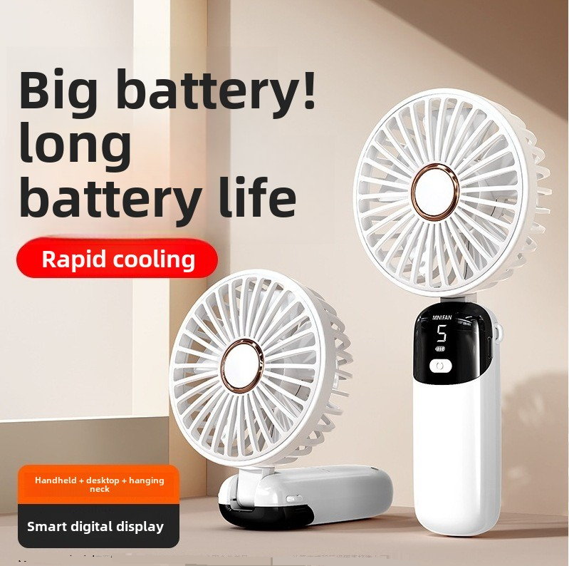 USB Handheld Small Fan Portable Office Student Desktop Mini Folding Children High Wind, Fan_voghion.com