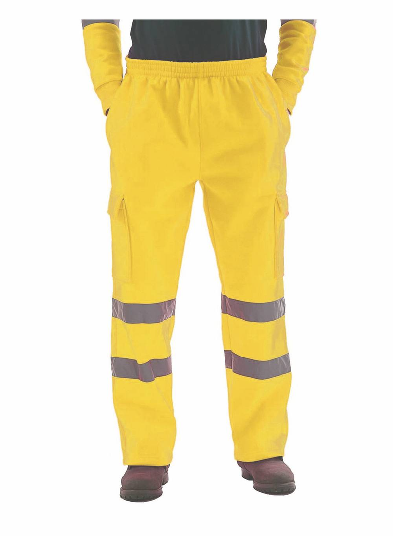 Pantalones casuales de polar con tira reflectante para uniforme de trabajador sanitario para hombre_voghion.com