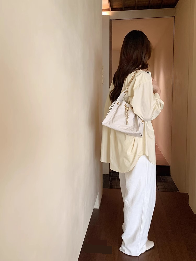 Bucket Bag Kvinnelig Pendlingsstil Nisjedesign Diamant Skulderveske_voghion.com