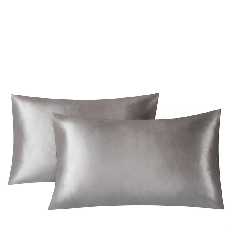 Solide seidige Satin-Kissenbezüge, ähnlich wie Seidenkissenbezüge, 2er-Pack, Kissenbezug zum Schlafen_voghion.com