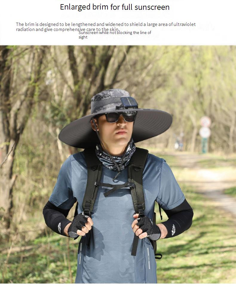 Cappello rinfrescante TurboBreeze Pro - Doppia ventola da 8000 giri/min con batteria rimovibile da 5000 mAh (tesa larga UPF 50+, regolabile per escursionismo/trekking)_voghion.com