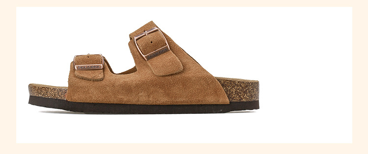 Echt leren kurk strandschoenen voor koppels, puur origineel koeienhuid, dikke zolen pantoffels_voghion.com