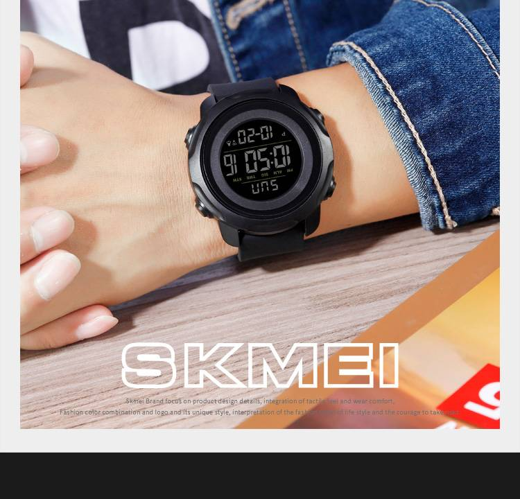 SKMEI 1540 Digitaluhr: 50 m wasserdicht, EL-Nachtlicht, Datums- und Zeitanzeige, Alarm, Dualzeit, Stoppuhr, ABS-Gehäuse, Silikonarmband_voghion.com