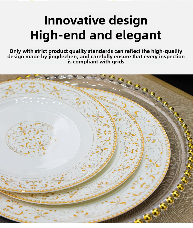 Bone Dinnerware Set – Luxury Handcrafted Round Bowls & Plates With Gold Trim (Microwave Safe Gift Box For Holidays & Weddings)_voghion.com