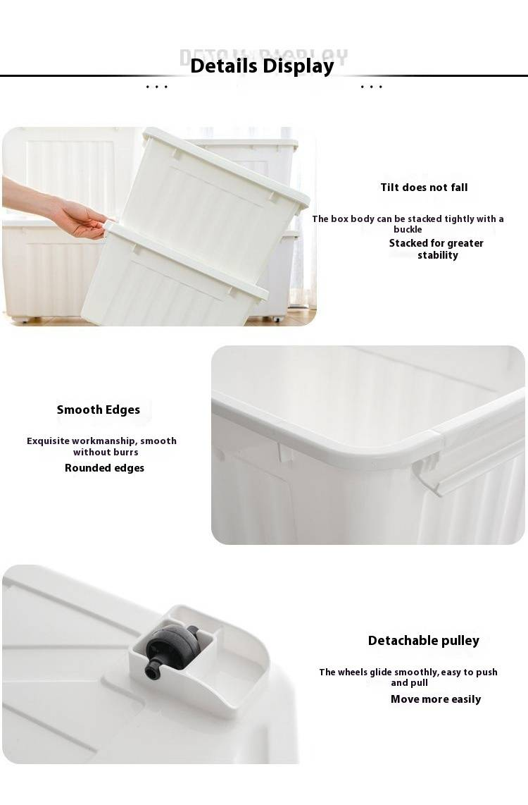 Contenitore portaoggetti in plastica con ruote, contenitore trasparente da 42 litri per vestiti, giocattoli, casa e auto, contenitore multiuso dal design moderno._voghion.com