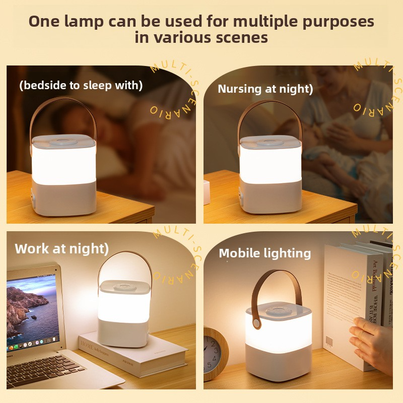 Luz nocturna táctil con LED blanco cálido, recargable por USB para niños y adultos, luz de noche regulable para guardería y suave ayuda para despertarse._voghion.com