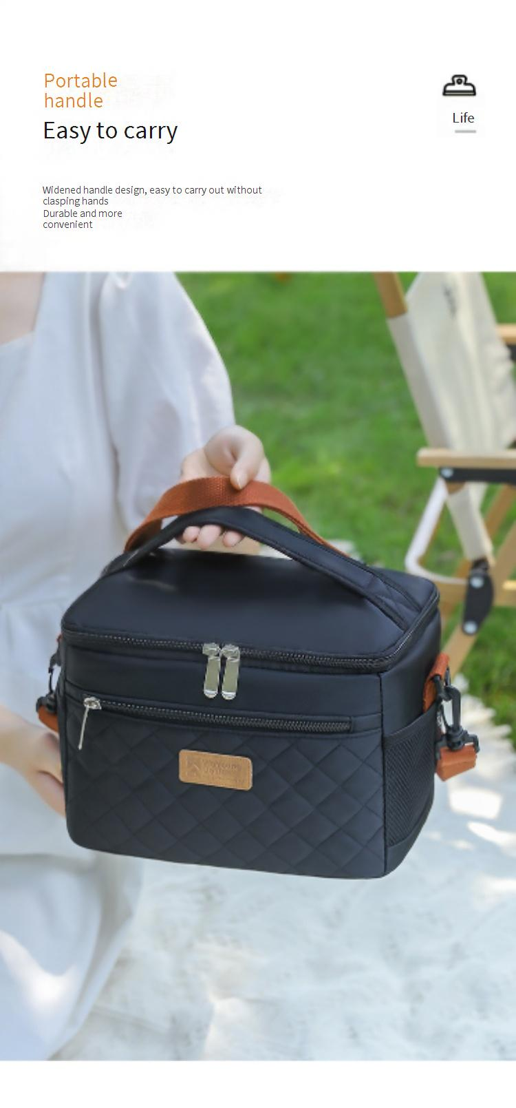 Sac à lunch isotherme carré haut de gamme pour femmes et enfants – Sac à lunch en PEVA épais et résistant à la saleté, idéal pour l'école, le bureau et les pique-niques._voghion.com