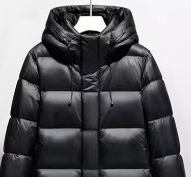 Męska długa, odblaskowa parka z odpinanym kapturem – puch gęsi 550FP w kolorze białym (czarny, M-3XL)_voghion.com