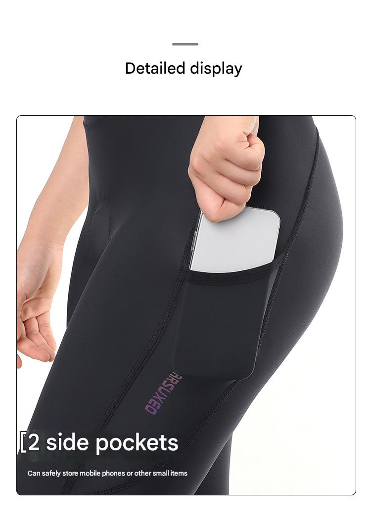 NOKO - Pantalon de cyclisme taille haute pour femme avec rembourrage en silicone éponge et leggings extensibles (transfrontalier HW100)_voghion.com