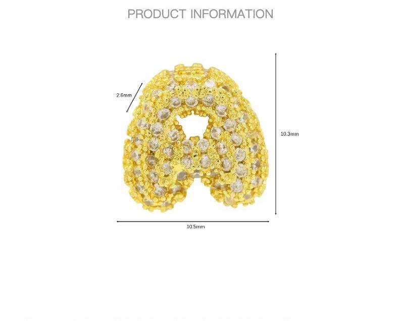 Collana con ciondolo alfabeto personalizzato da donna - Ciondolo con lettera a palloncino in zirconia cubica placcato oro 18 carati per nome fai da te (dalla A alla Z)_voghion.com