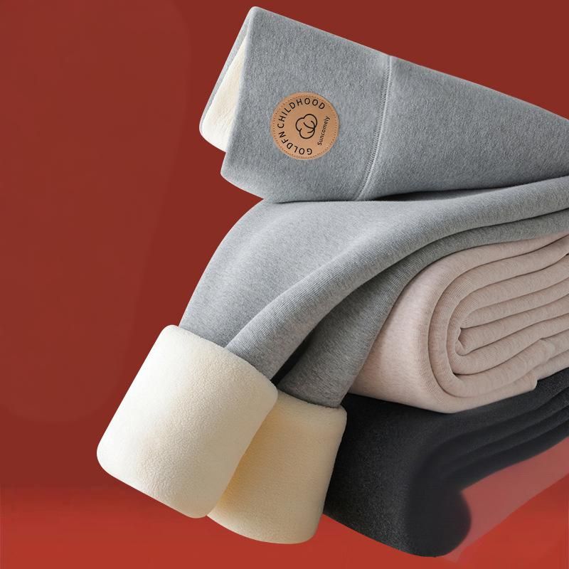 Dameskleding Fleecegevoerde thermische leggings voor dames - Winterbroek met hoge taille, ultrazacht en ademend, grote maten beschikbaar (zwart, donker)_voghion.com