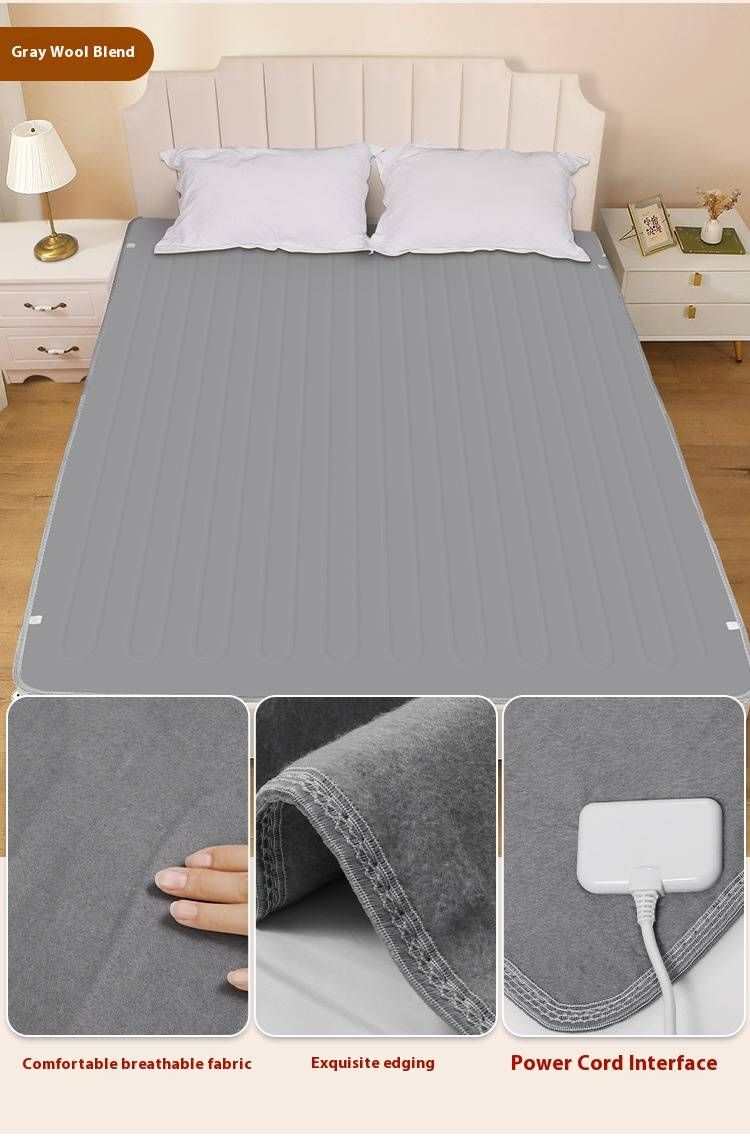 Milk Fleece Electric Blanket – Dual/Single Control Heating Pad For Single/Double Bed (Smart Thermostat, Overheat Protection, Ultra-Soft Plush)_voghion.com