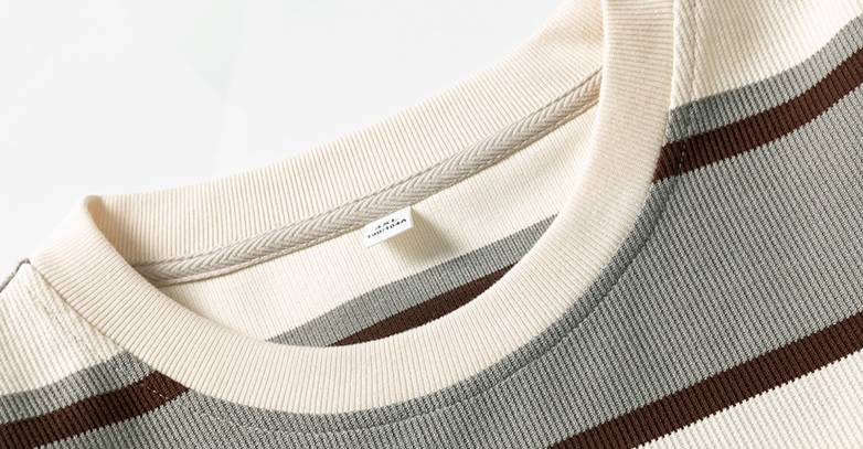 Felpa girocollo color block a righe retrò – Pullover unisex oversize con inserti a contrasto (M-XXL, grigio mélange/carbone, 97,8% poliestere)_voghion.com