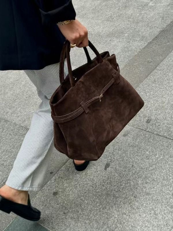 Sacs pour femmes automne et hiver, sac fourre-tout en daim givré avec boucle de ceinture pour les navetteurs paresseux_voghion.com