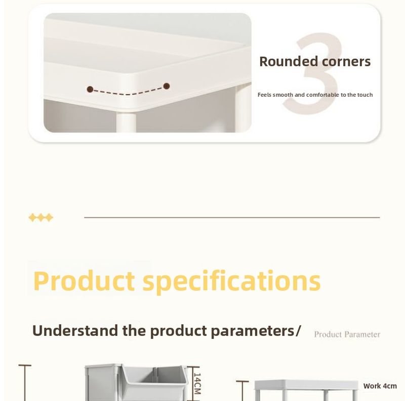 Carrello portaoggetti per snack domestici, organizer da pavimento multistrato per soggiorno, cucina mobile per frutta e verdura_voghion.com
