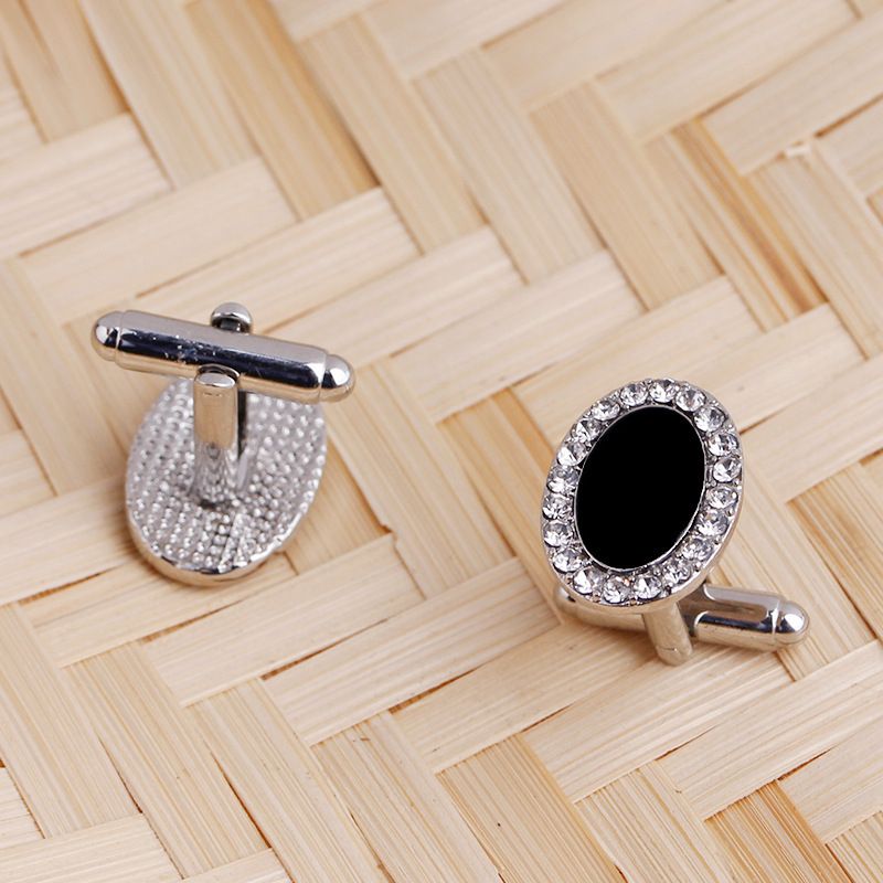 fashion geometric round men's French shirt alloy cufflinks_voghion.com