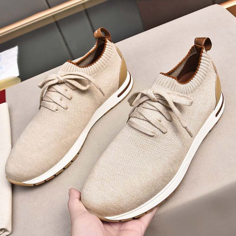 Men's 2025 Spring Summer New Sock Flat Lace-Up Knitted Breathable Sports Versatile Running Shoes For Men_voghion.com