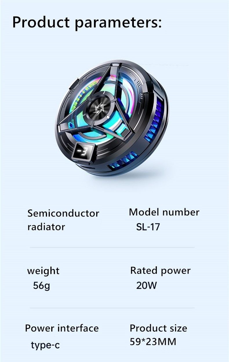 Wireless Charging Magnetic Phone Cooler For IPhone 15, 14, 13, 12, 11 S24 Ultra Back Clamped Phone Fan Game Cooling_voghion.com