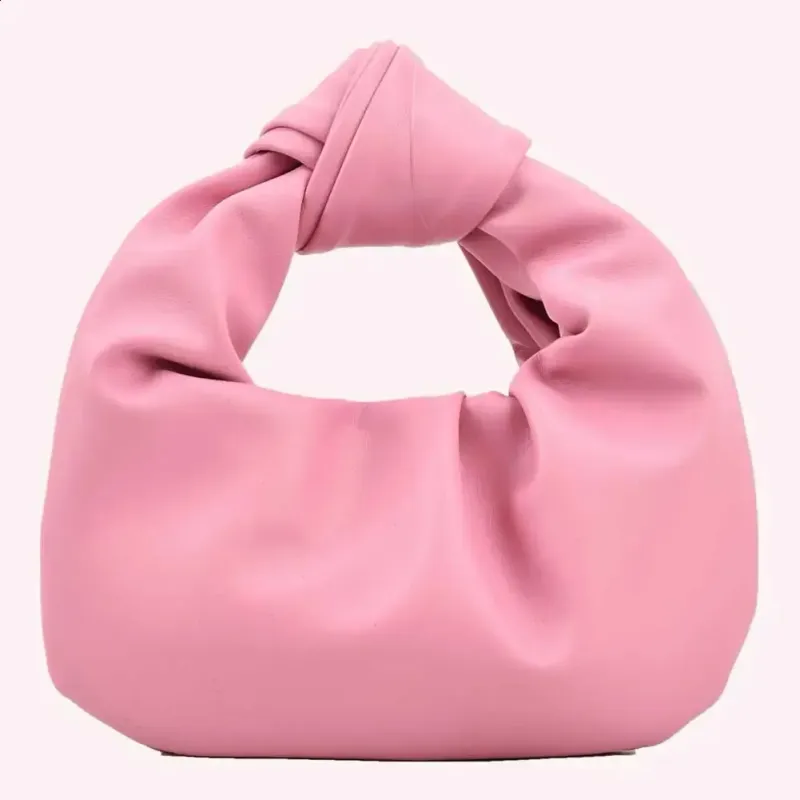 Borsa da polso a forma di nuvola semplice con manico superiore in pelle PU tinta unita da donna, per feste e vacanze 240820_voghion.com