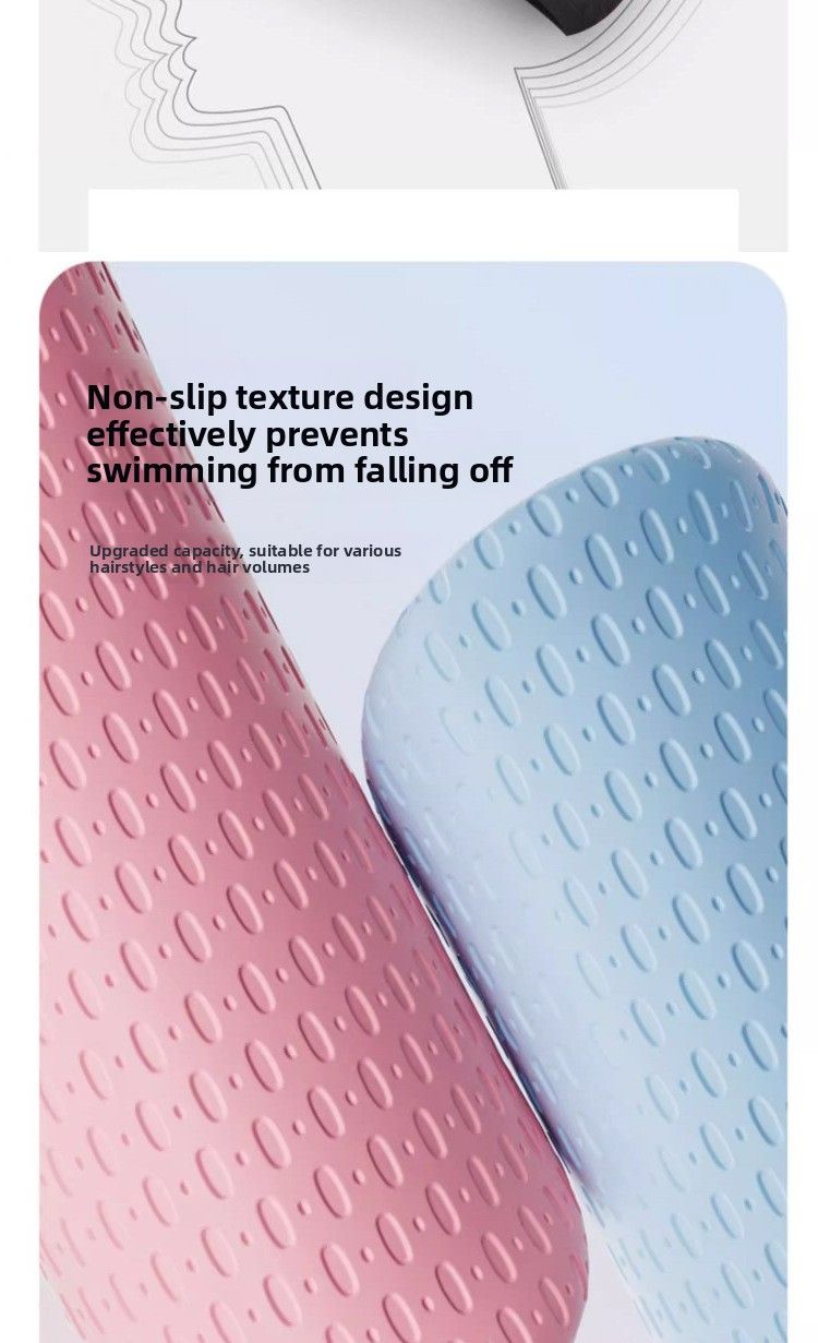 Cuffia impermeabile a goccia d'acqua per adulti in silicone, unisex, di grandi dimensioni, per allenamento_voghion.com