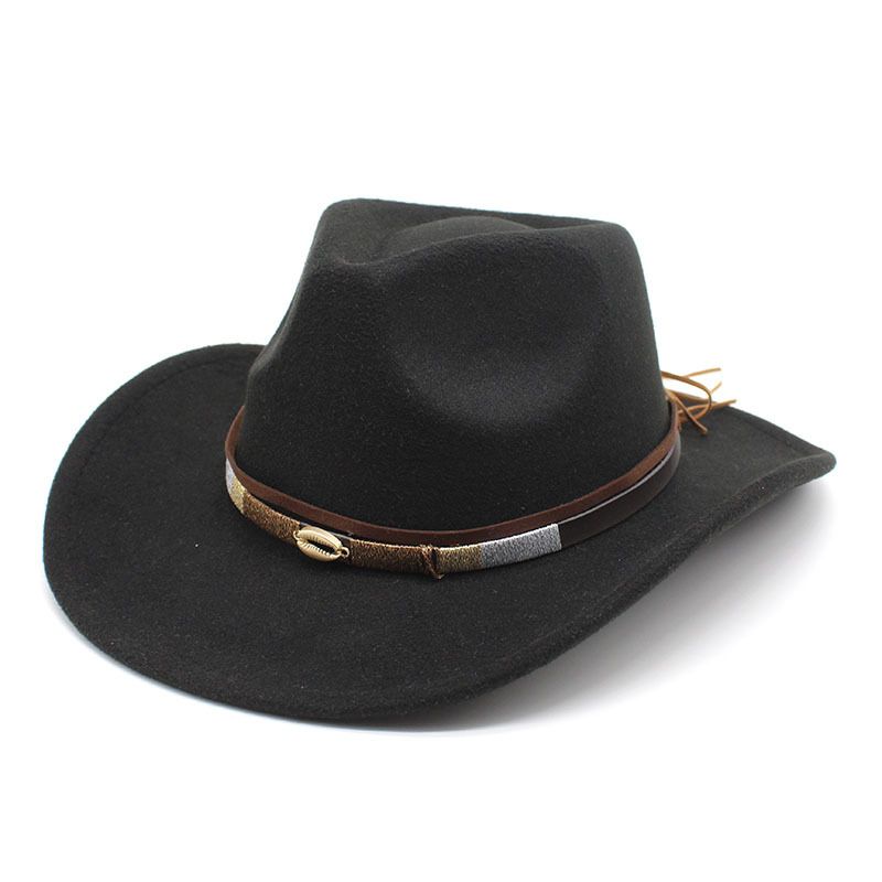 Spring, autumn, winter khaki felt with woolen fabric wide brims protection warmth. Western cowboy top hats are_voghion.com