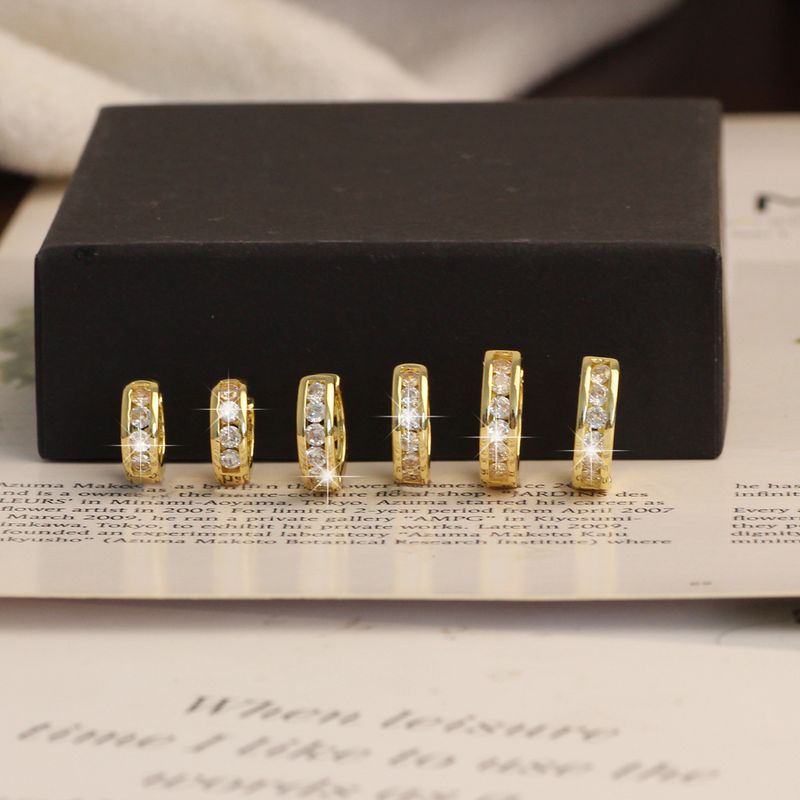 1 par de brincos de cobre e zircônia com revestimento geométrico de estilo simples_voghion.com