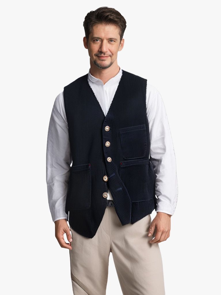 Frühling/Herbst Cord Einreihige Casual Herren Anzugjacke_voghion.com