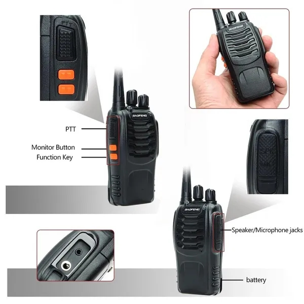 Baofeng BF-888S Long Range Walkie Talkie UHF 400-470MHz Ham Two Way Radio Comunicador Transceiver for Hotel Camping_voghion.com
