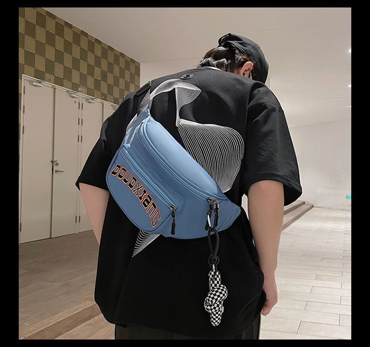 Nuovo marsupio da uomo versione coreana borsa a tracolla casual in nylon a tracolla borsa per il petto sportiva all'aria aperta di grande capacità_voghion.com