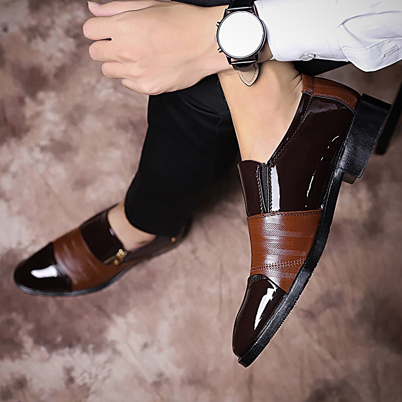 New High Quality Leather Men's Business Casual Leather Shoes, Formal Shoes, Pointed Low Top Shoes, Western Denim Versatile_voghion.com