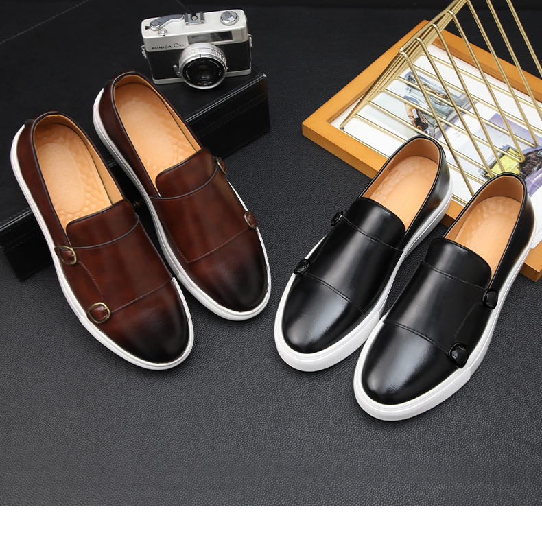 Nouveaux mocassins pour hommes, une paire de chaussures en cuir décontractées et élégantes_voghion.com