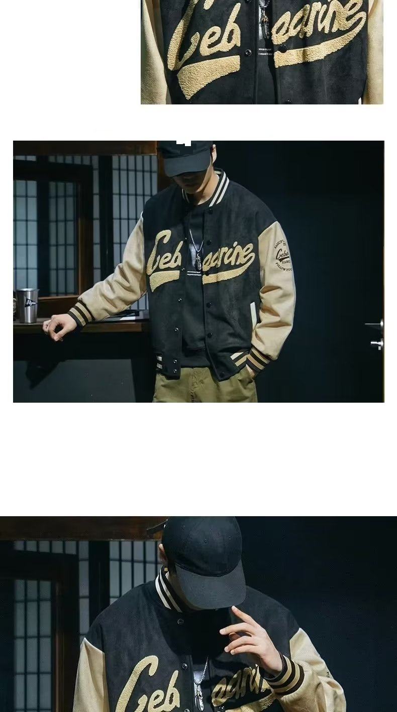 Muška odjeća Bejzbol jakna od antilopa za muškarce Vintage zelena bomber jakna za muškarce_voghion.com