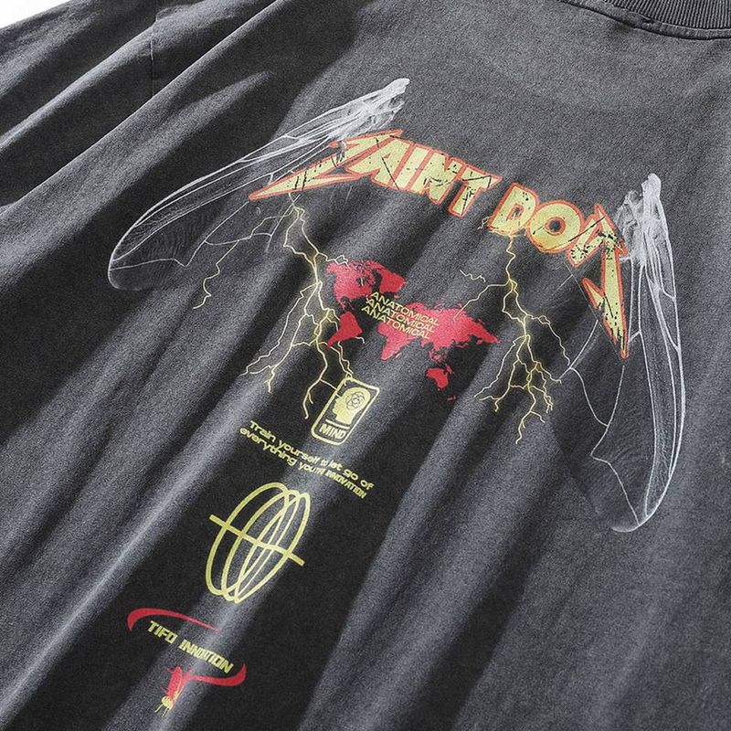 Męska odzież Science Fiction Postać Anioł Nadruk Krótki Rękaw T-shirt Dla Mężczyzn Street Style Zniszczony Okrągły Dekolt Krótki Rękaw T-shirt_voghion.com