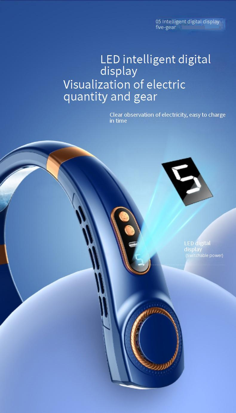 Neck & Handheld Dual Mode Fan - USB Rechargeable Bladeless Mini Fan (Ultra Quiet 45dB 360° Airflow Portable For Outdoor/Office)_voghion.com