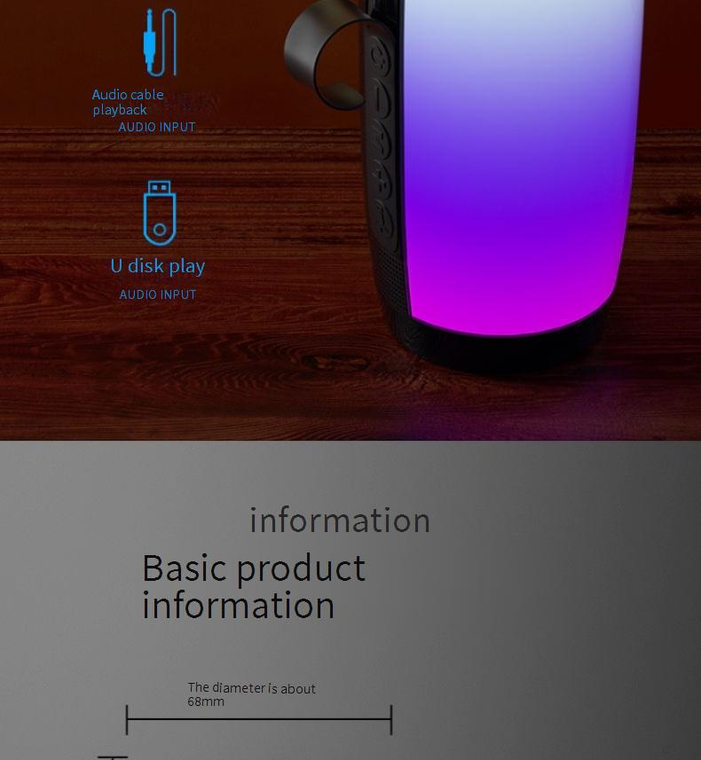 Tragbare Lautsprecher Privates Modell Zu Hause Bunte Lichter Drahtloses Bluetooth Hohe Lautstärke Subwoofer Karte Computer Audio Tragbarer Kleiner Lautsprecher_voghion.com