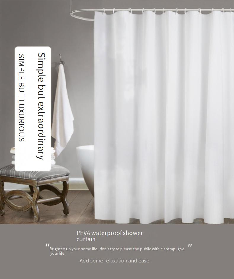 Rideau de douche PEVA – Cloison de salle de bain moderne et imperméable, design magnétique sans perçage, 180 x 180 cm, options transparentes/blanches/multicolores_voghion.com
