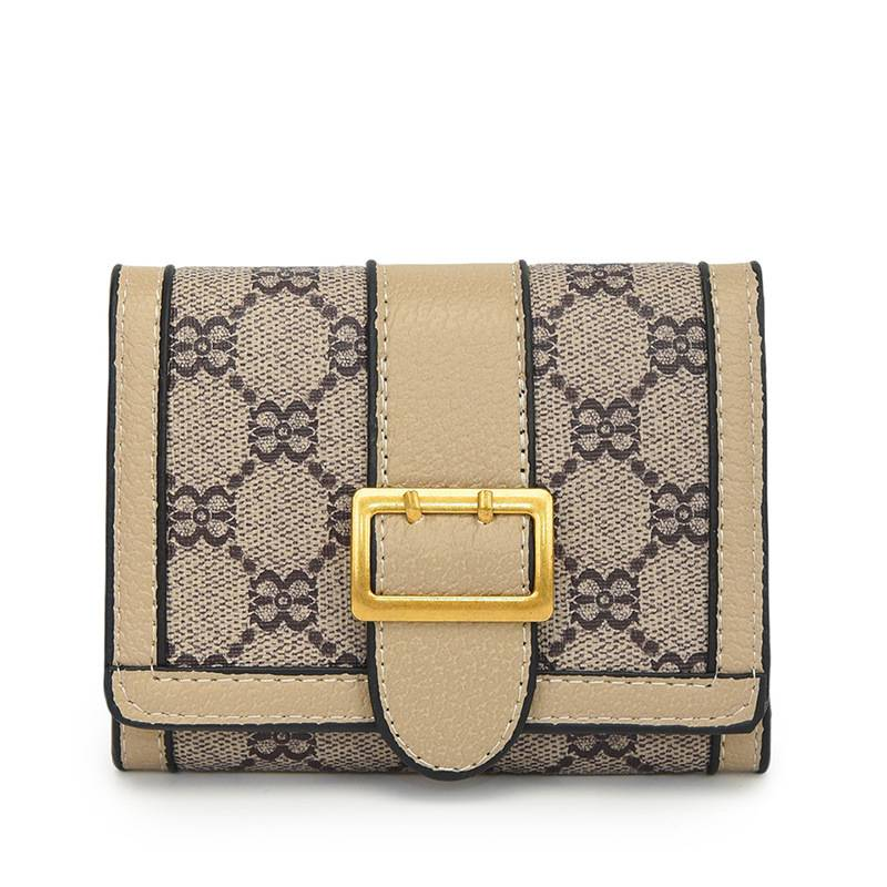 Vintage Floral Wallet – Small Tri-Fold Leather Card Holder (3 Colors)_voghion.com