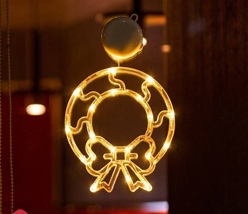 Decoraciones navideñas con luces LED: Papá Noel, campanas, copos de nieve, estrellas y más para decorar fiestas navideñas en casa._voghion.com