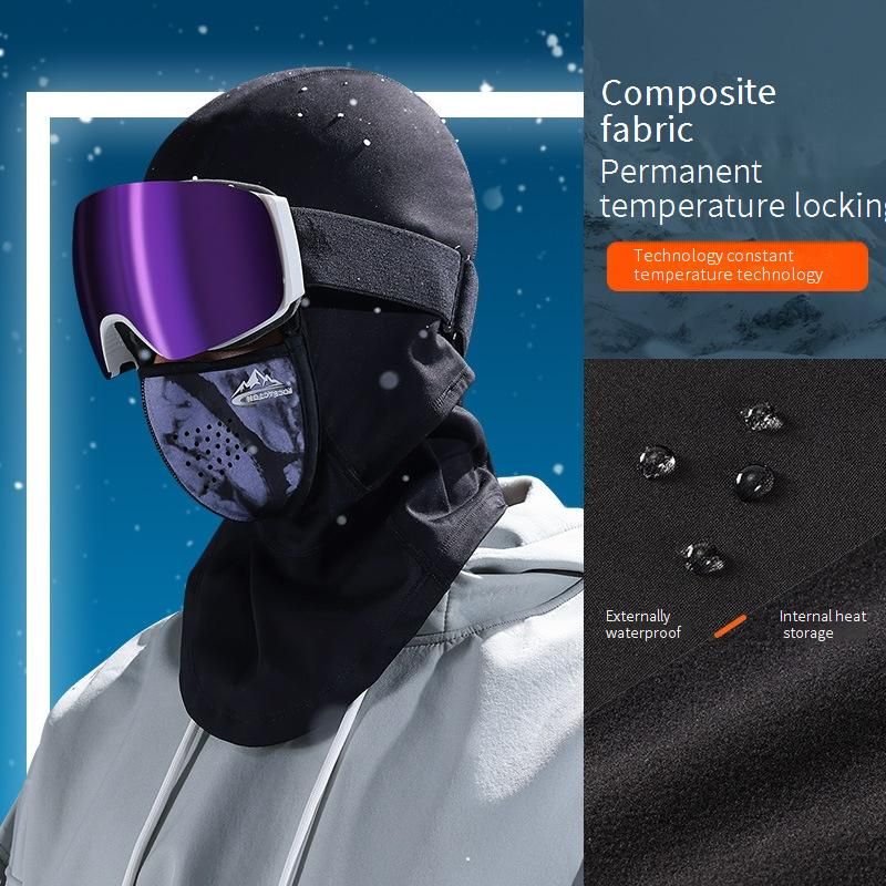 Maschera da sci magnetica per uomo e donna - Passamontagna invernale antivento foderato in pile per ciclismo, sport all'aria aperta, protezione del viso e calore_voghion.com