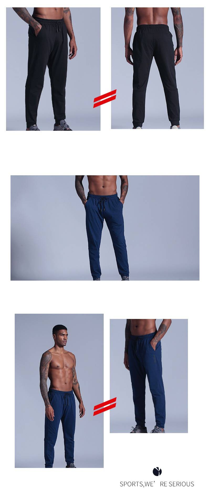 Schnelltrocknende Herren-Laufhose, leichte Sommer-Jogginghose für Fitnessstudio und Training mit elastischem Bündchen, atmungsaktive Sporthose_voghion.com