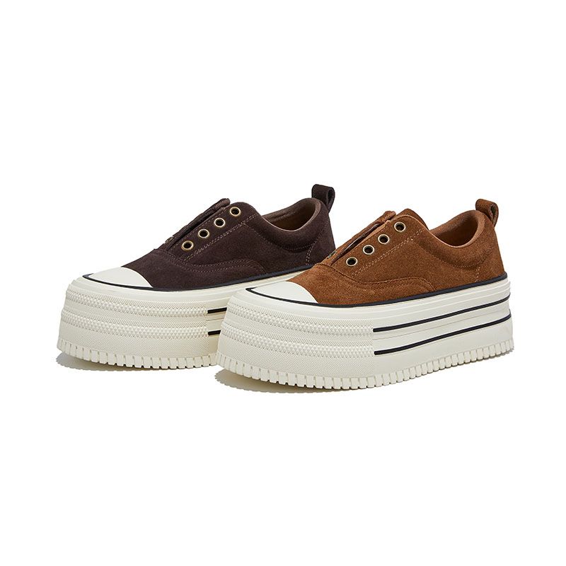 New Thick Soled Height Increasing Sponge Cake Casual Shoes, Versatile Board Shoes For One Foot, Small Breathable Canvas Shoes_voghion.com
