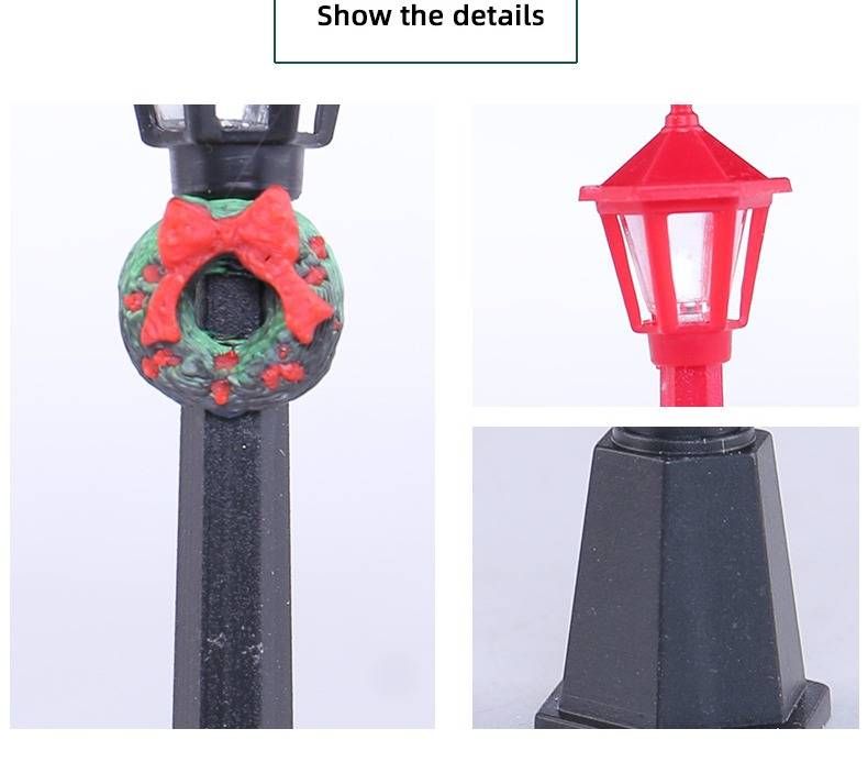 Vintage Decorative Mini Lamp Post With DIY Wreath - Set Of 5, Retro Tabletop Lantern For Christmas, Home, Garden & Party Decor_voghion.com