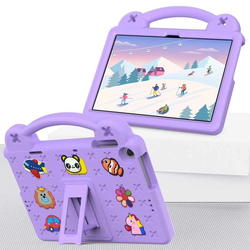 Çocuklar için Güvenli EVA Kılıf Lenovo Tab M10 3rd Gen 2022 10.1 inç TB-328FU TB-328XU Kapak Karikatür Taşınabilir Darbeye Dayanıklı Tablet Standı_voghion.com