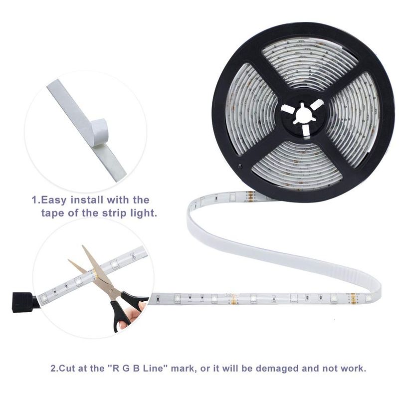 5V TV tausta e-sports tunnelma tietokone LED valonauhan värin vaihtava USB korostus kaukosäädin RGB valopalkin koristelu_voghion.com